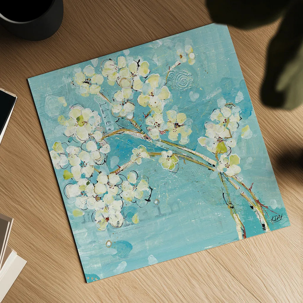 Live Turquoise by Kellie Day. Shown as a detailed flat fine art print, highlighting archival giclee quality. Available as an archival giclee rolled canvas, fine art paper, or poster print. SKU 18241a.