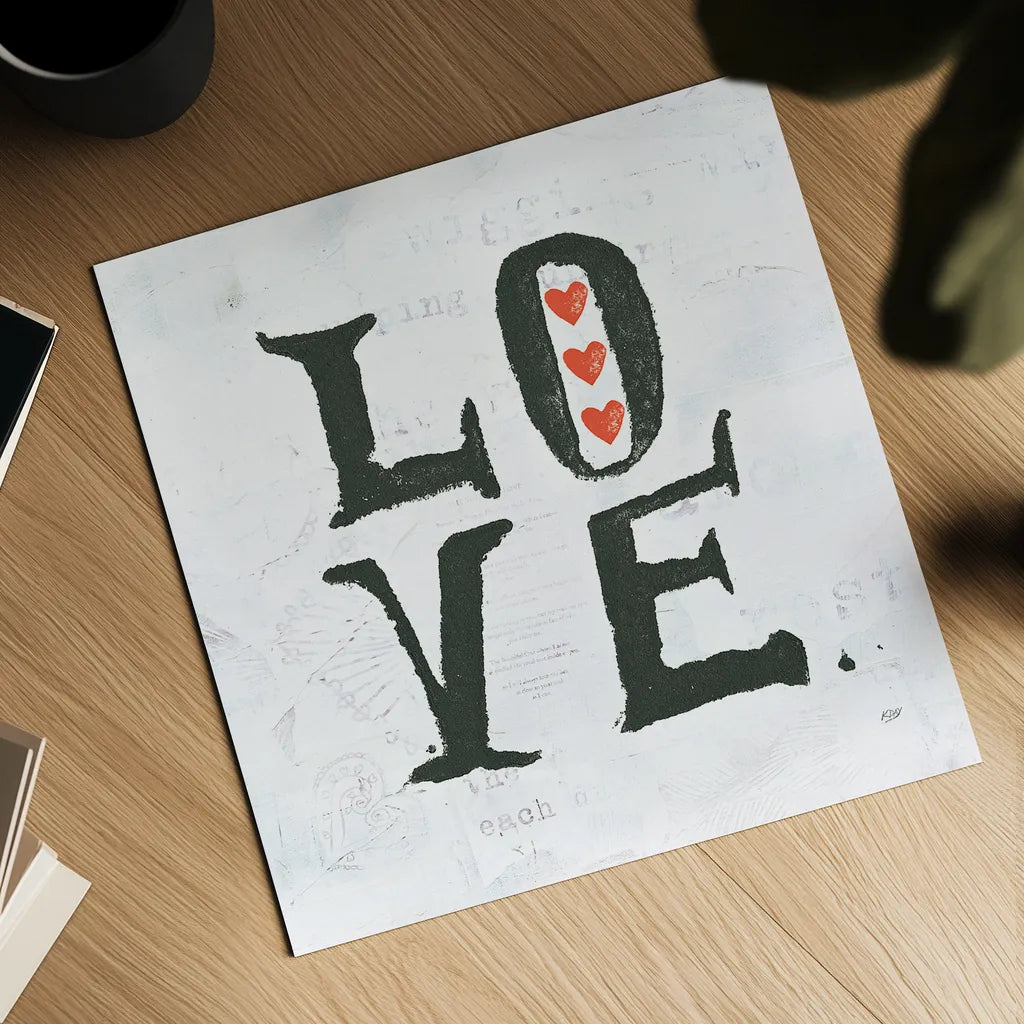 Love by Kellie Day. Shown as a detailed flat fine art print, highlighting archival giclee quality. Available as an archival giclee rolled canvas, fine art paper, or poster print. SKU 29366a.