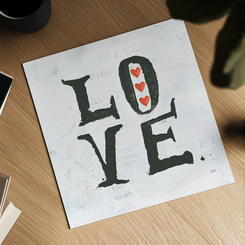 Love by Kellie Day. Shown as a detailed flat fine art print, highlighting archival giclee quality. Available as an archival giclee rolled canvas, fine art paper, or poster print. SKU 29366a.