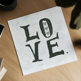 Love Gray Hearts by Kellie Day. Shown as a detailed flat fine art print, highlighting archival giclee quality. Available as an archival giclee rolled canvas, fine art paper, or poster print. SKU 31338a.