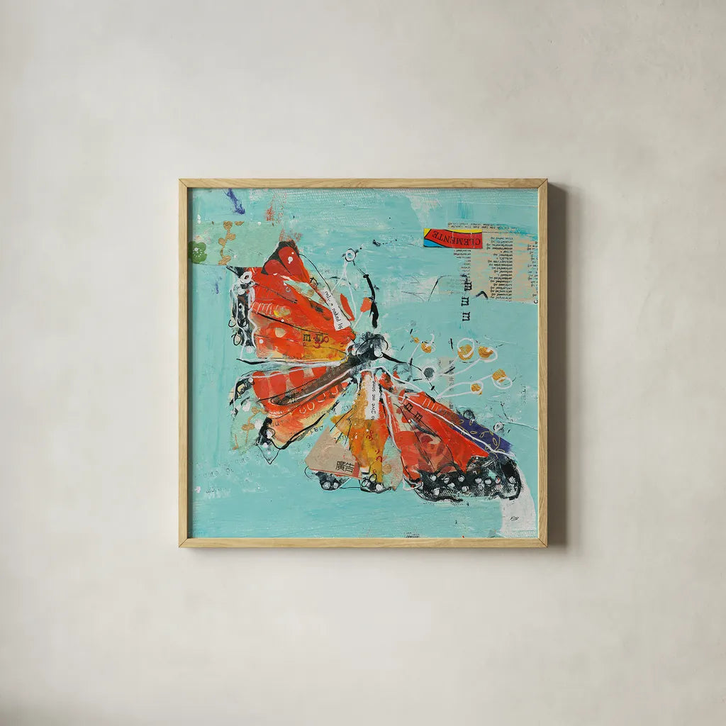 Monarch I Crop by Kellie Day. Shown in a natural wood glass frame for a timeless modern aesthetic. Available as an archival giclee rolled canvas, fine art paper, or poster print. SKU 27861a.