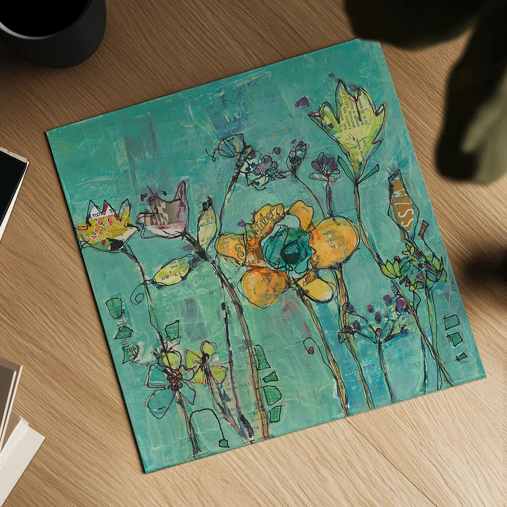 Monkey and Mommy by Kellie Day. Shown as a detailed flat fine art print, highlighting archival giclee quality. Available as an archival giclee rolled canvas, fine art paper, or poster print. SKU 27631a.