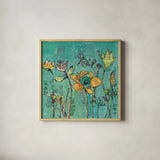 Monkey and Mommy by Kellie Day. Shown in a natural wood glass frame for a timeless modern aesthetic. Available as an archival giclee rolled canvas, fine art paper, or poster print. SKU 27631a.