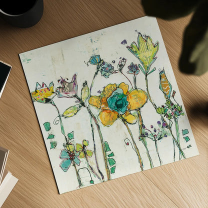 Monkey and Mommy Cream by Kellie Day. Shown as a detailed flat fine art print, highlighting archival giclee quality. Available as an archival giclee rolled canvas, fine art paper, or poster print. SKU 36081a.