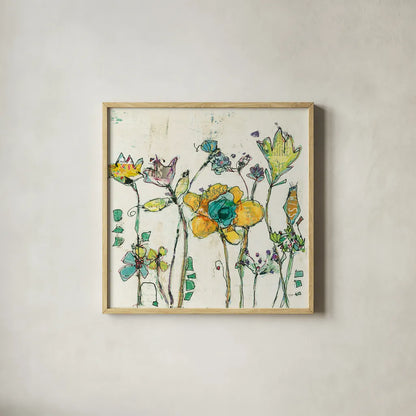 Monkey and Mommy Cream by Kellie Day. Shown in a natural wood glass frame for a timeless modern aesthetic. Available as an archival giclee rolled canvas, fine art paper, or poster print. SKU 36081a.