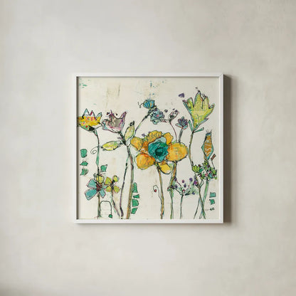 Monkey and Mommy Cream by Kellie Day. Shown in a crisp white glass frame for a clean and minimalist style. Available as an archival giclee rolled canvas, fine art paper, or poster print. SKU 36081a.