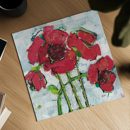 POP Square with Magenta by Kellie Day. Shown as a detailed flat fine art print, highlighting archival giclee quality. Available as an archival giclee rolled canvas, fine art paper, or poster print. SKU 36085a.