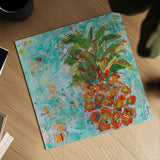Pineapple by Kellie Day. Shown as a detailed flat fine art print, highlighting archival giclee quality. Available as an archival giclee rolled canvas, fine art paper, or poster print. SKU 37196a.