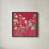 Richness of Flowers by Kellie Day. Shown in a sleek black glass frame for a contemporary gallery look. Available as an archival giclee rolled canvas, fine art paper, or poster print. SKU 68652a.