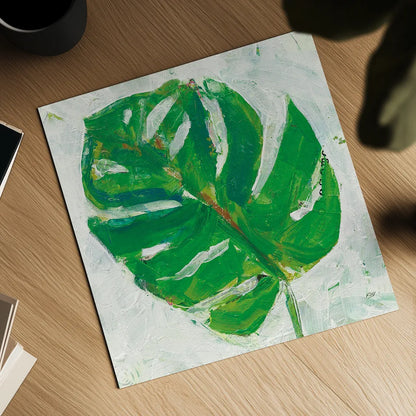 Single Leaf Play II by Kellie Day. Shown as a detailed flat fine art print, highlighting archival giclee quality. Available as an archival giclee rolled canvas, fine art paper, or poster print. SKU 28332a.