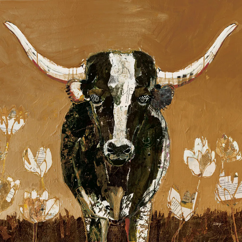 Skyline Longhorn v2 by Kellie Day. SKU 100735a. Archival Giclee Fine art print for wall decor.