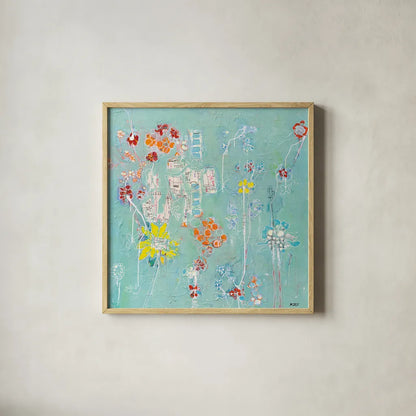 Spanish Homework by Kellie Day. Shown in a natural wood glass frame for a timeless modern aesthetic. Available as an archival giclee rolled canvas, fine art paper, or poster print. SKU 27202a.