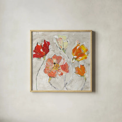 The Sanctuary III Warm by Kellie Day. Shown in a natural wood glass frame for a timeless modern aesthetic. Available as an archival giclee rolled canvas, fine art paper, or poster print. SKU 23694a.