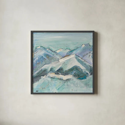 The Sun Never Says I by Kellie Day. Shown in a sleek black glass frame for a contemporary gallery look. Available as an archival giclee rolled canvas, fine art paper, or poster print. SKU 22076a.