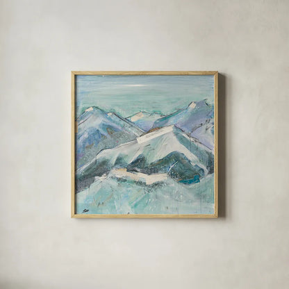 The Sun Never Says I by Kellie Day. Shown in a natural wood glass frame for a timeless modern aesthetic. Available as an archival giclee rolled canvas, fine art paper, or poster print. SKU 22076a.