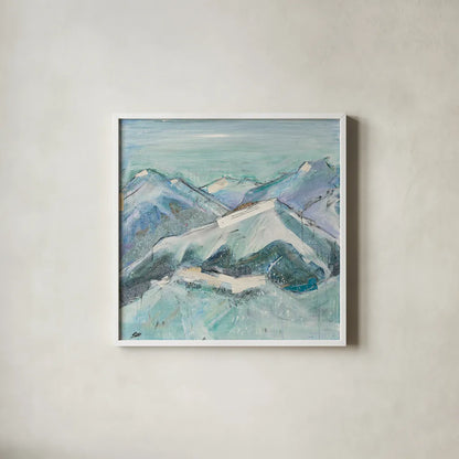 The Sun Never Says I by Kellie Day. Shown in a crisp white glass frame for a clean and minimalist style. Available as an archival giclee rolled canvas, fine art paper, or poster print. SKU 22076a.