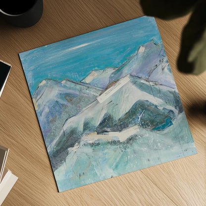 The Sun Never Says I Aqua by Kellie Day. Shown as a detailed flat fine art print, highlighting archival giclee quality. Available as an archival giclee rolled canvas, fine art paper, or poster print. SKU 36069a.