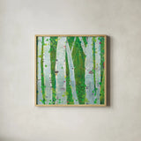 This Wild Playground by Kellie Day. Shown in a natural wood glass frame for a timeless modern aesthetic. Available as an archival giclee rolled canvas, fine art paper, or poster print. SKU 24950a.