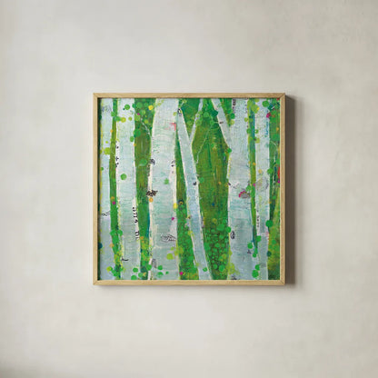 This Wild Playground by Kellie Day. Shown in a natural wood glass frame for a timeless modern aesthetic. Available as an archival giclee rolled canvas, fine art paper, or poster print. SKU 24950a.