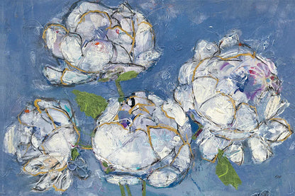 Vase of Peonies Crop by Kellie Day. SKU 23383i. Archival Giclee Fine art print for wall decor.