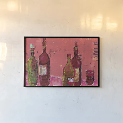 Vino Coral by Kellie Day. shown as a paper print in a black flame. Available as a archival giclee rolled canvas, fine art paper, or poster print. SKU 36071i.