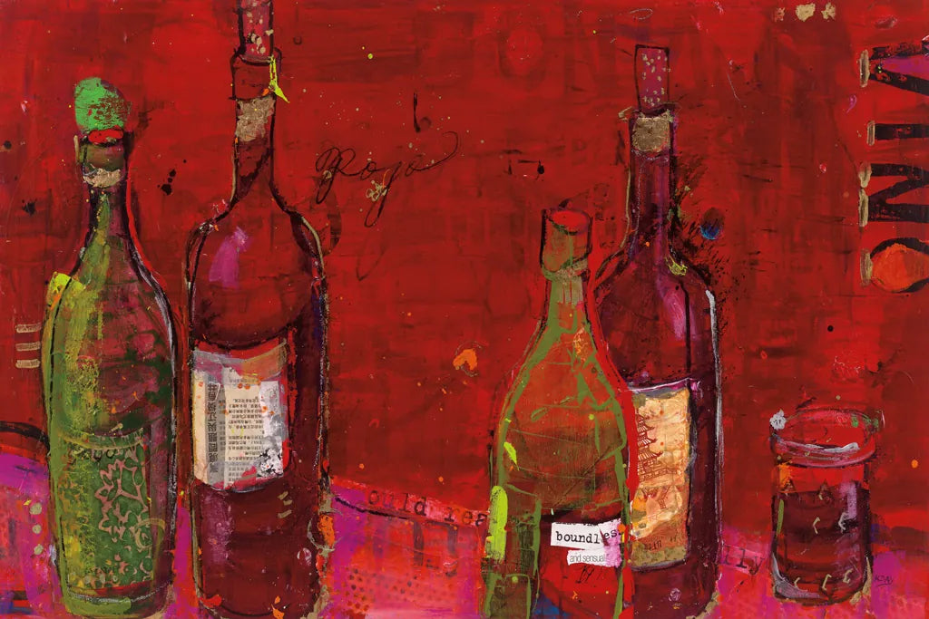 Vino Rojo by Kellie Day. SKU 22078i. Archival Giclee Fine art print for wall decor.