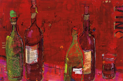 Vino Rojo by Kellie Day. SKU 22078i. Archival Giclee Fine art print for wall decor.