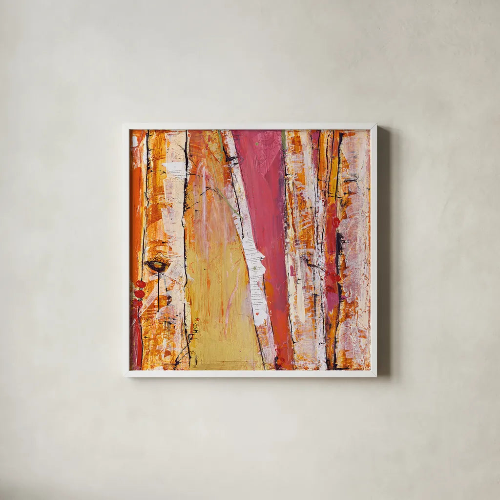 Where the Sun Sleeps I by Kellie Day. Shown in a crisp white glass frame for a clean and minimalist style. Available as an archival giclee rolled canvas, fine art paper, or poster print. SKU 22067a.