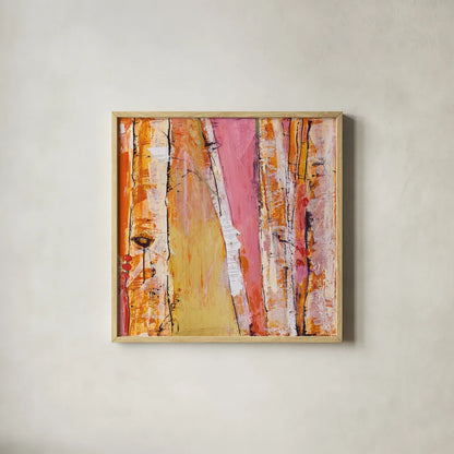 Where the Sun Sleeps I Light by Kellie Day. Shown in a natural wood glass frame for a timeless modern aesthetic. Available as an archival giclee rolled canvas, fine art paper, or poster print. SKU 36060a.