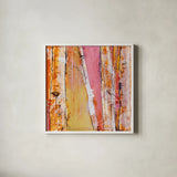 Where the Sun Sleeps I Light by Kellie Day. Shown in a crisp white glass frame for a clean and minimalist style. Available as an archival giclee rolled canvas, fine art paper, or poster print. SKU 36060a.