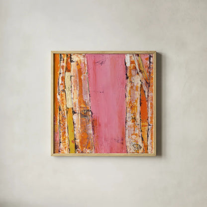 Where the Sun Sleeps II Light by Kellie Day. Shown in a natural wood glass frame for a timeless modern aesthetic. Available as an archival giclee rolled canvas, fine art paper, or poster print. SKU 36061a.