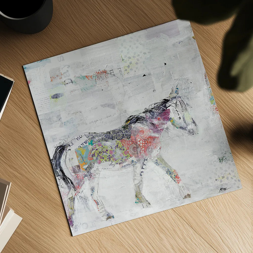 Wild Pinto by Kellie Day. Shown as a detailed flat fine art print, highlighting archival giclee quality. Available as an archival giclee rolled canvas, fine art paper, or poster print. SKU 29089a.