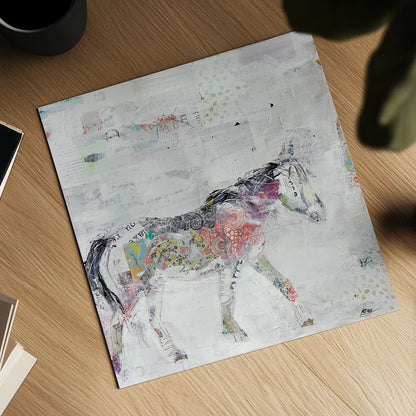 Wild Pinto by Kellie Day. Shown as a detailed flat fine art print, highlighting archival giclee quality. Available as an archival giclee rolled canvas, fine art paper, or poster print. SKU 29089a.