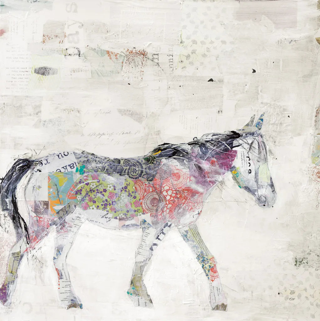 Wild Pinto Warm Grey by Kellie Day. SKU 36049a. Archival Giclee Fine art print for wall decor.