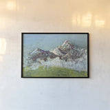 Wilson Fog Green by Kellie Day. shown as a paper print in a black flame. Available as a archival giclee rolled canvas, fine art paper, or poster print. SKU 29351i.