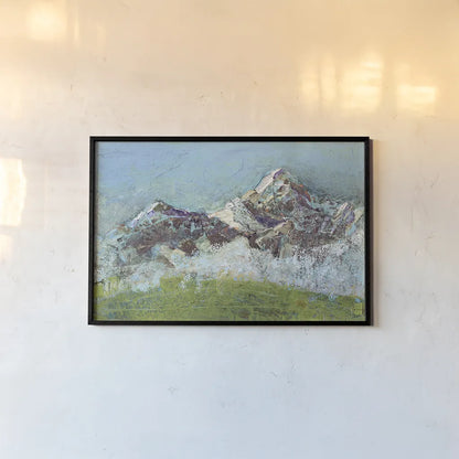 Wilson Fog Green by Kellie Day. shown as a paper print in a black flame. Available as a archival giclee rolled canvas, fine art paper, or poster print. SKU 29351i.