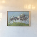 Wilson Fog Green by Kellie Day. shown as a paper print in a natural frame. Available as a archival giclee rolled canvas, fine art paper, or poster print. SKU 29351i.