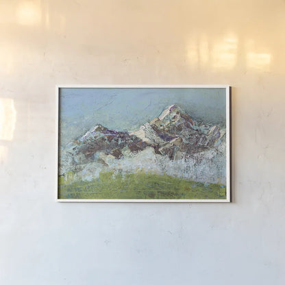 Wilson Fog Green by Kellie Day. shown as a paper print in a white frame. Available as a archival giclee rolled canvas, fine art paper, or poster print. SKU 29351i.