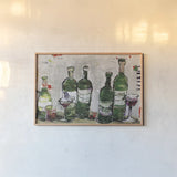 Win Win Green Grey by Kellie Day. shown as a paper print in a natural frame. Available as a archival giclee rolled canvas, fine art paper, or poster print. SKU 36059i.