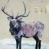 Winter Elk by Kellie Day. SKU 63416a. Archival Giclee Fine art print for wall decor.