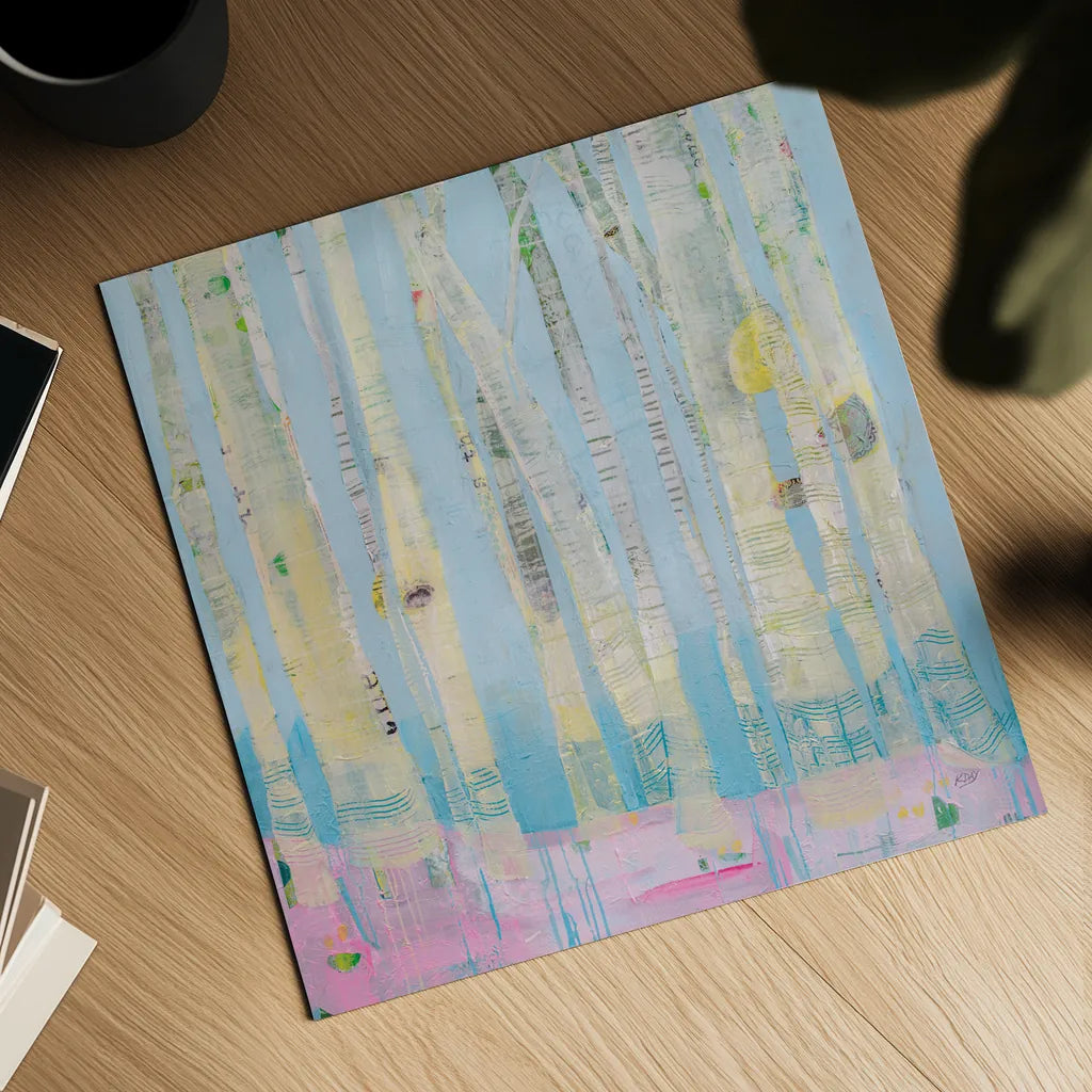 Winter Woods by Kellie Day. Shown as a detailed flat fine art print, highlighting archival giclee quality. Available as an archival giclee rolled canvas, fine art paper, or poster print. SKU 59772a.