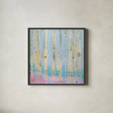 Winter Woods by Kellie Day. Shown in a sleek black glass frame for a contemporary gallery look. Available as an archival giclee rolled canvas, fine art paper, or poster print. SKU 59772a.