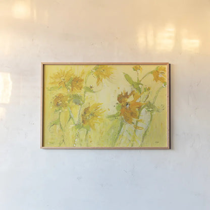 Your Sweet Orange Flowers by Kellie Day. shown as a paper print in a natural frame. Available as a archival giclee rolled canvas, fine art paper, or poster print. SKU 36067i.