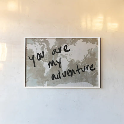 Adventure World by Kent Youngstrom. shown as a paper print in a white frame. Available as a archival giclee rolled canvas, fine art paper, or poster print. SKU 82618i.