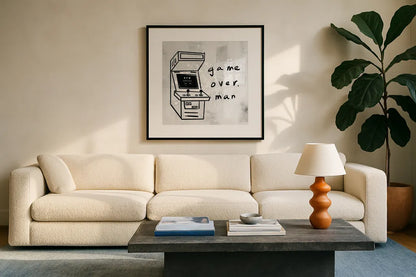 Arcade VIII by Kent Youngstrom. Displayed in a glass frame with matte in a clean modern living room. Available as an archival giclee rolled canvas, fine art paper, or poster print. SKU 81924a.