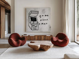 Arcade VIII by Kent Youngstrom. Shown as extra-large giant wall art in a modern living room. Available as an archival giclee rolled canvas, fine art paper, or poster print. SKU 81924a.