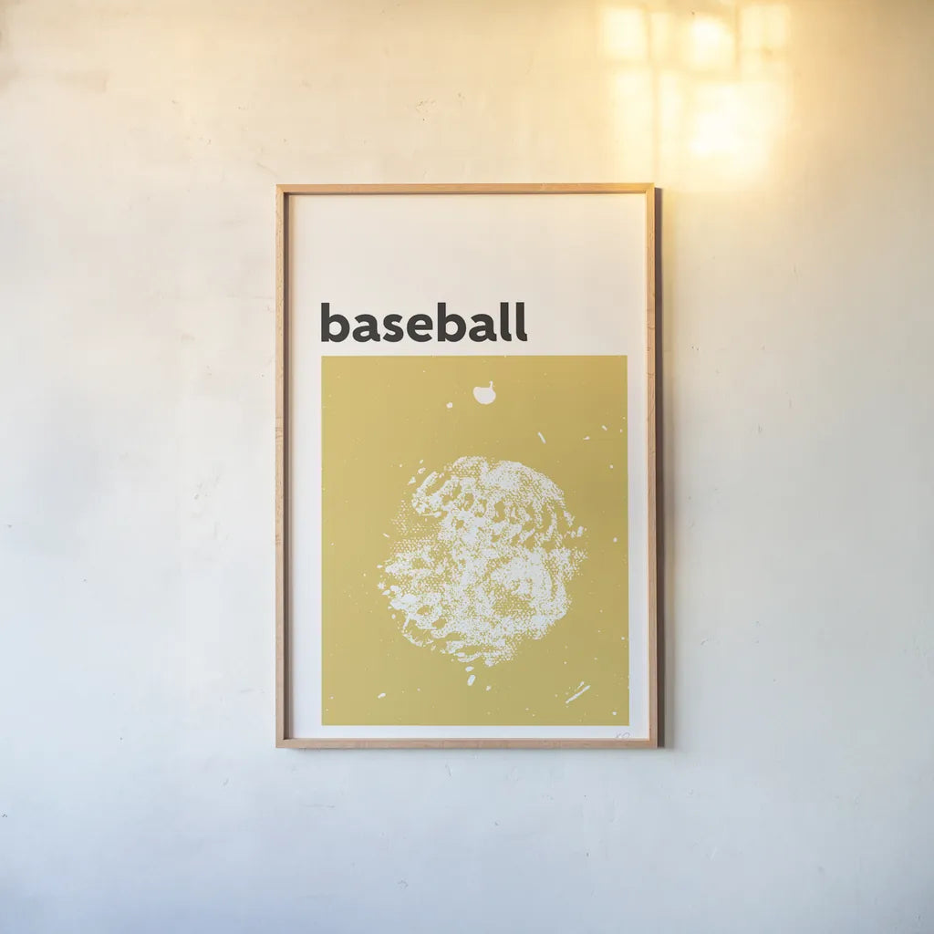 Baller I by Kent Youngstrom. shown as a paper print in a natural frame. Available as a archival giclee rolled canvas, fine art paper, or poster print. SKU 84139h.