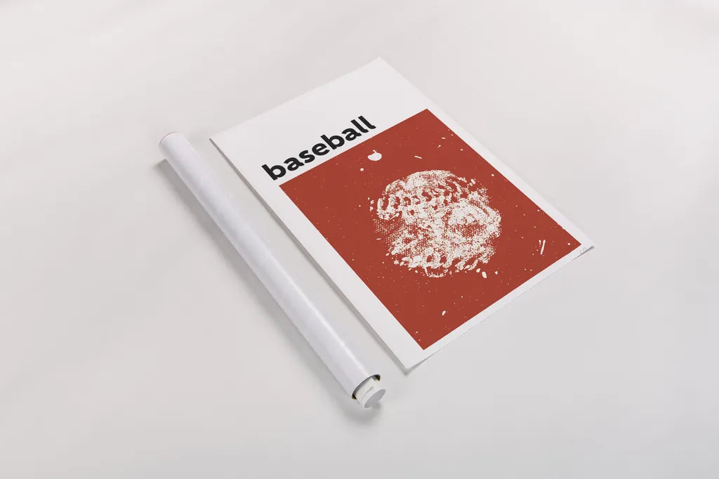 Baller I Red by Kent Youngstrom. shown as a rolled paper print. Available as archival giclee rolled canvas, fine art paper, or poster print. SKU 84205h.