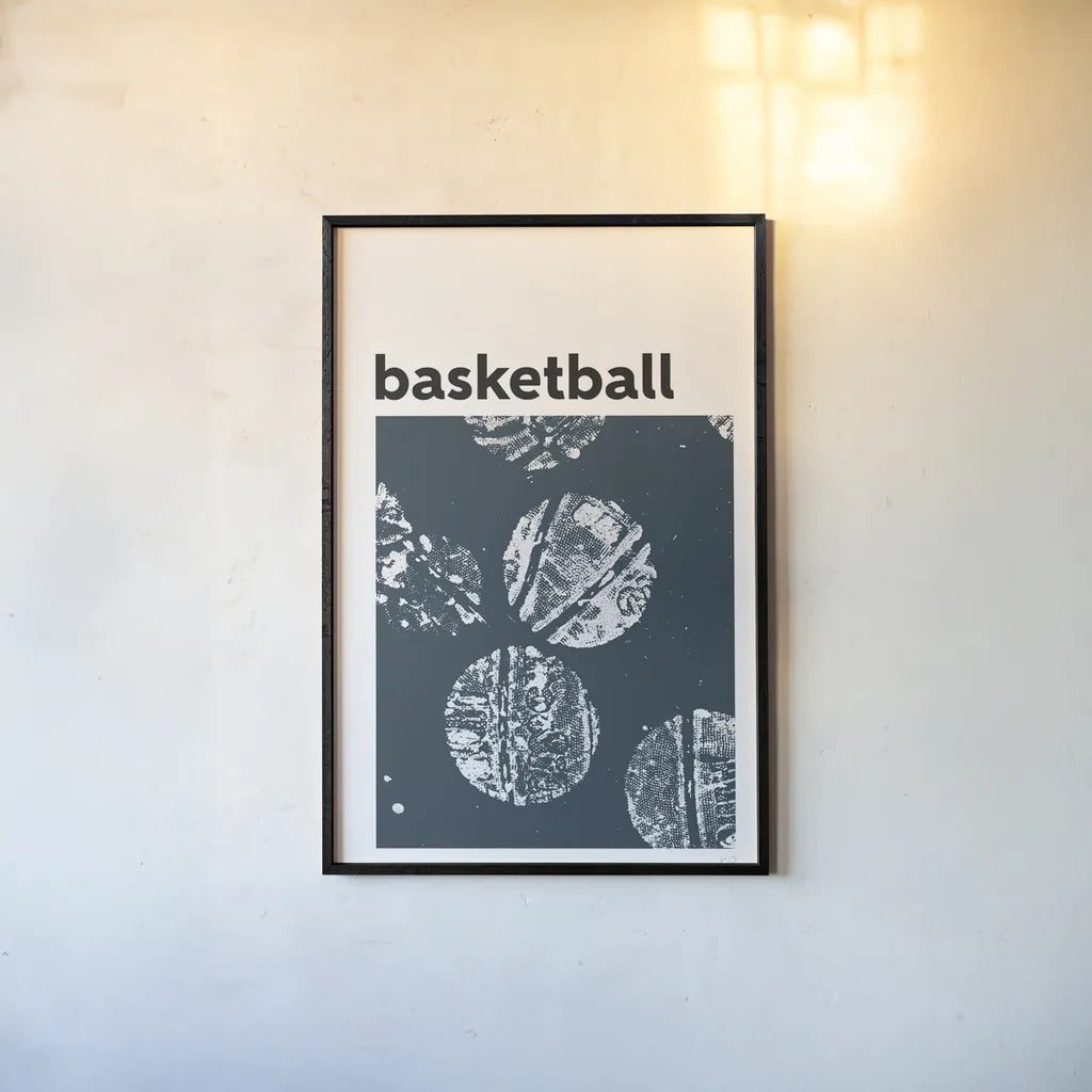 Baller II by Kent Youngstrom. shown as a paper print in a black flame. Available as a archival giclee rolled canvas, fine art paper, or poster print. SKU 84140h.