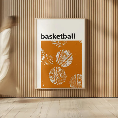 Baller II Orange by Kent Youngstrom. shown as over sized large wall art. Available as an archival giclee rolled canvas, fine art paper, or poster print. SKU 84206h.
